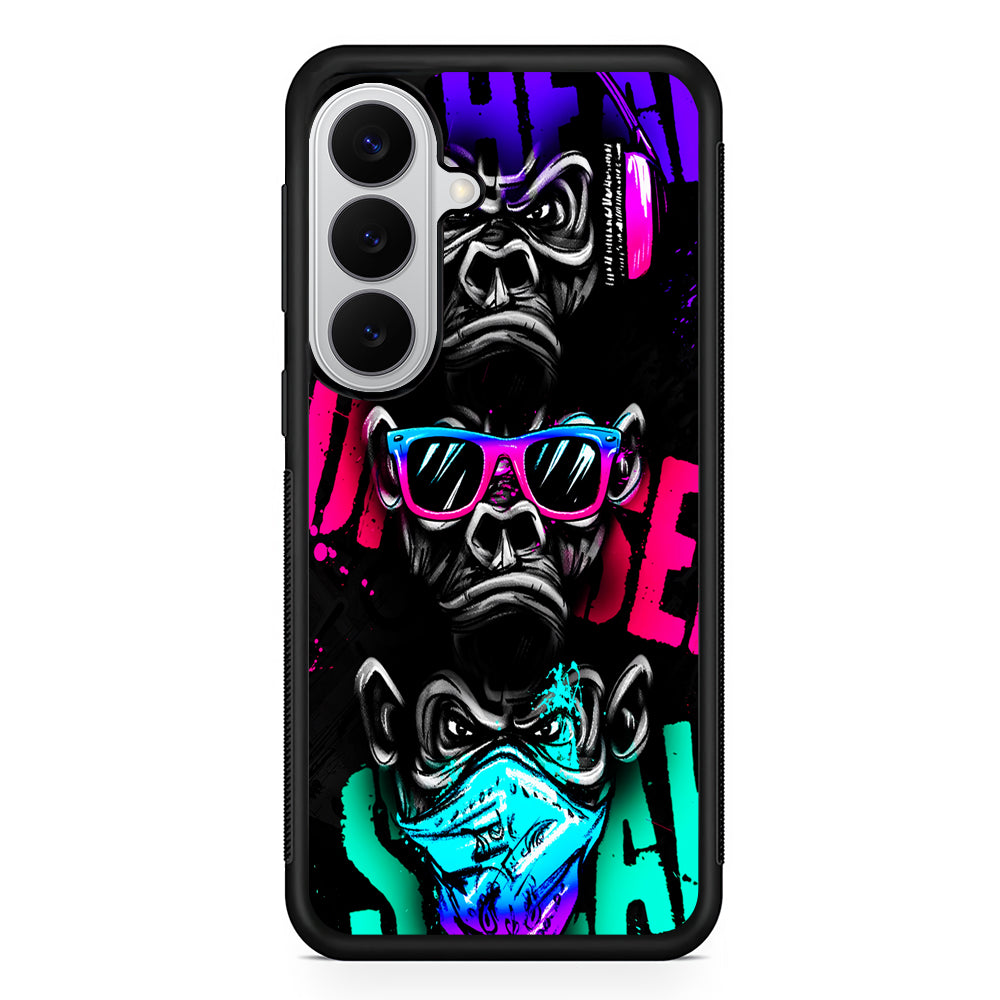 Three Wise Monkeys Samsung Galaxy S26 Case | Protective Rubber Cover