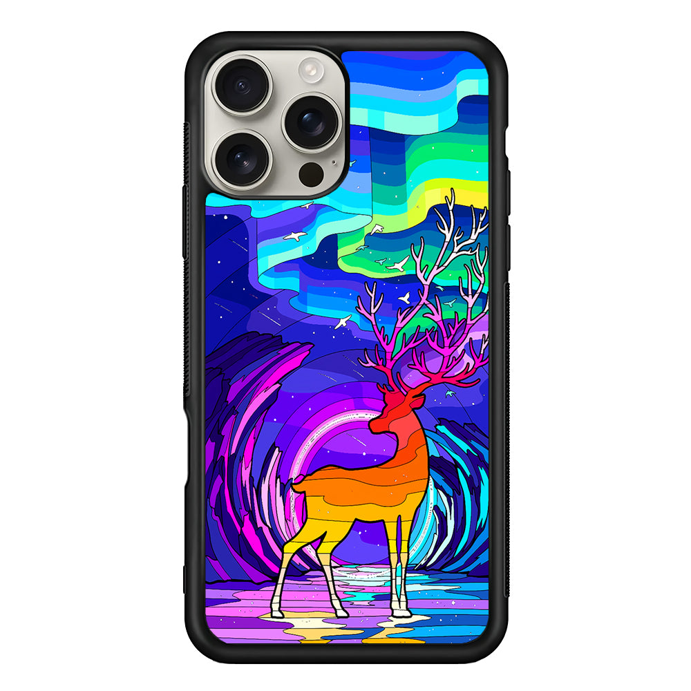 A Deer Colorful Silhouette iPhone 16 Pro Max Case | Stylish Protective Case for iPhone 16 Pro Max