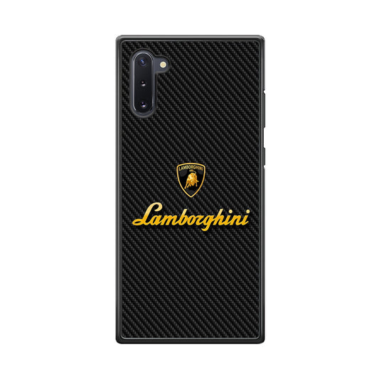 Lamborghini Black Carbon Logo Samsung Galaxy Note 10 Case | Slim Rubber Case for Samsung Galaxy Note 10