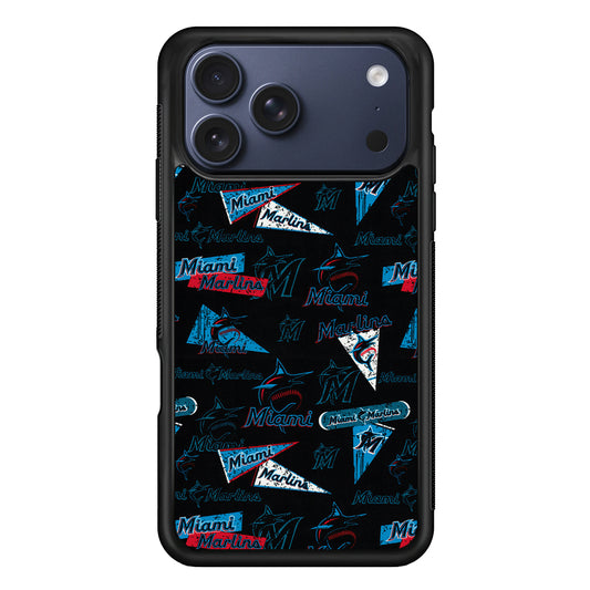 Miami Marlins Pattern iPhone 17 Pro Max Case | Slim Protective Cover for iPhone 17 Pro Max