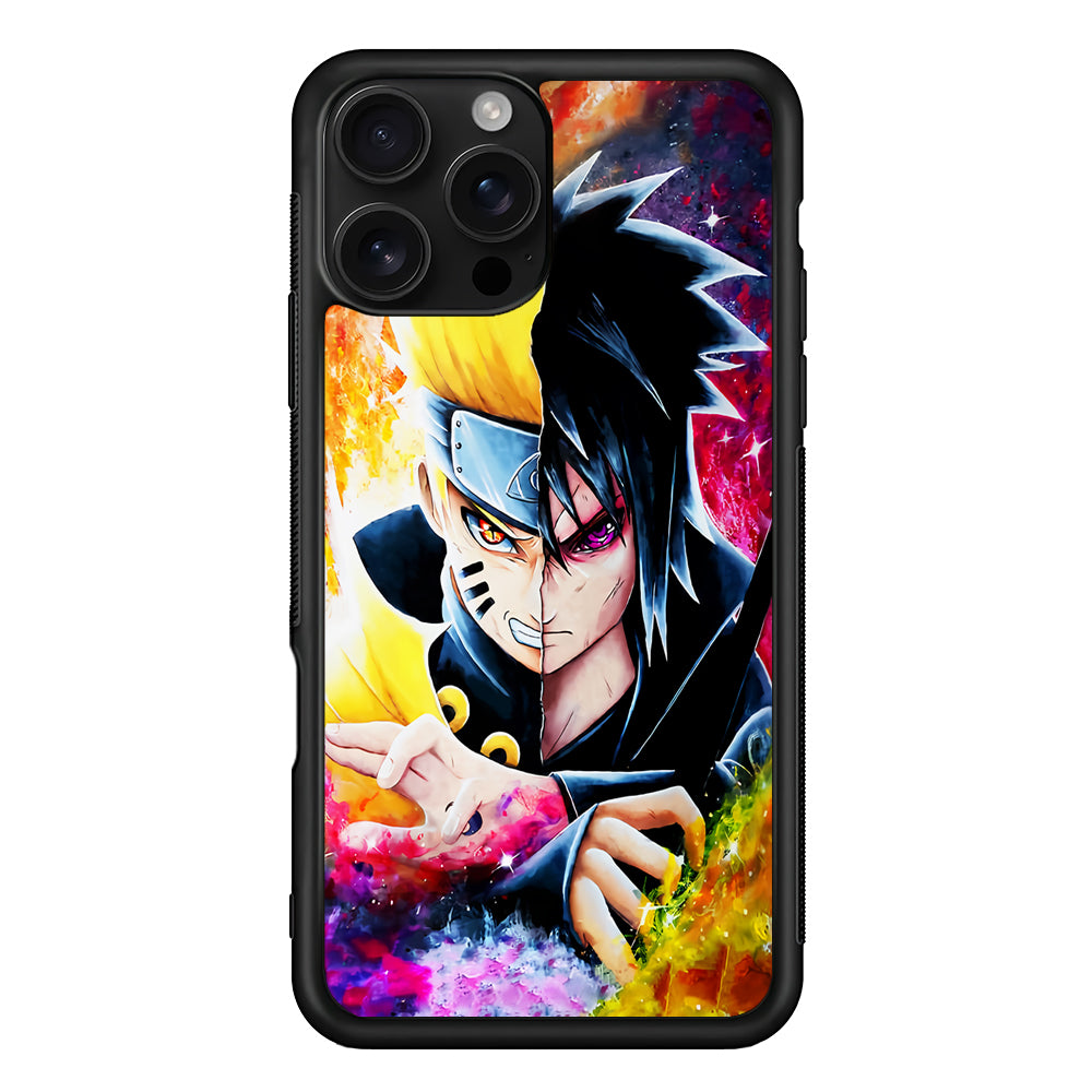 Naruto VS Sasuke Painting Art iPhone 16 Pro Case | Durable Protective Case for iPhone 16 Pro