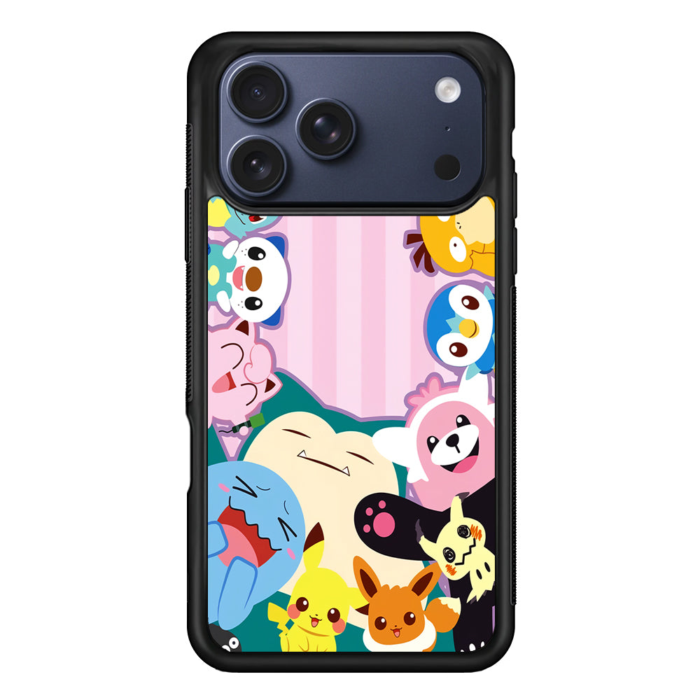 Aesthetic Pokemon Pink Stripe iPhone 17 Pro Max Case | Slim Protective Cover for iPhone 17 Pro Max