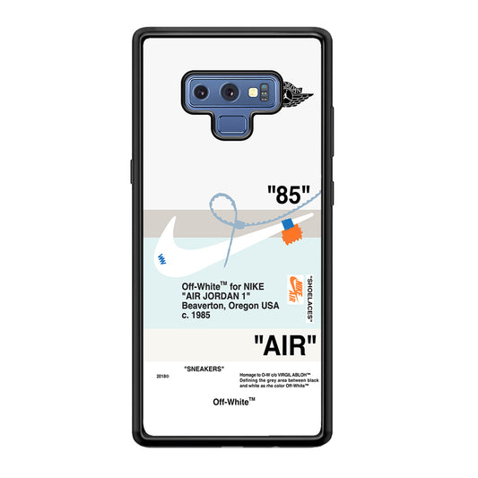 Off White x Nike Air Jordan Natural Samsung Galaxy Note 9 Case | Slim Rubber Case for Samsung Galaxy Note 9
