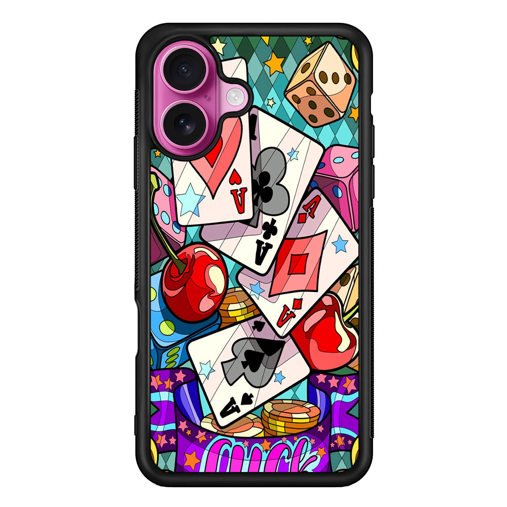 Four Ace Cards Cartoon iPhone 17 Case | Slim Protective Rubber Phone Cover