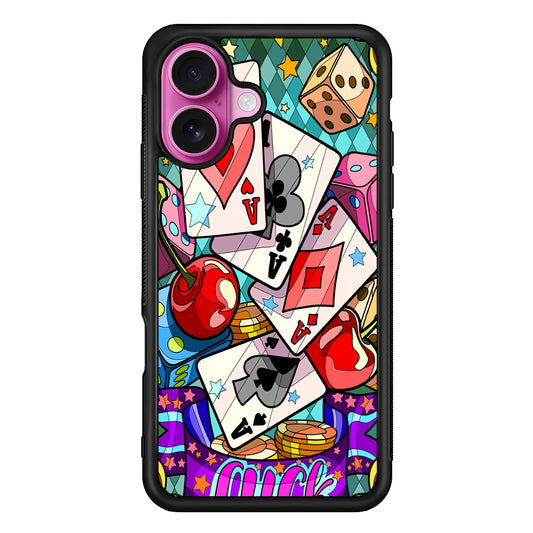 Four Ace Cards Cartoon iPhone 17 Case | Slim Protective Rubber Phone Cover