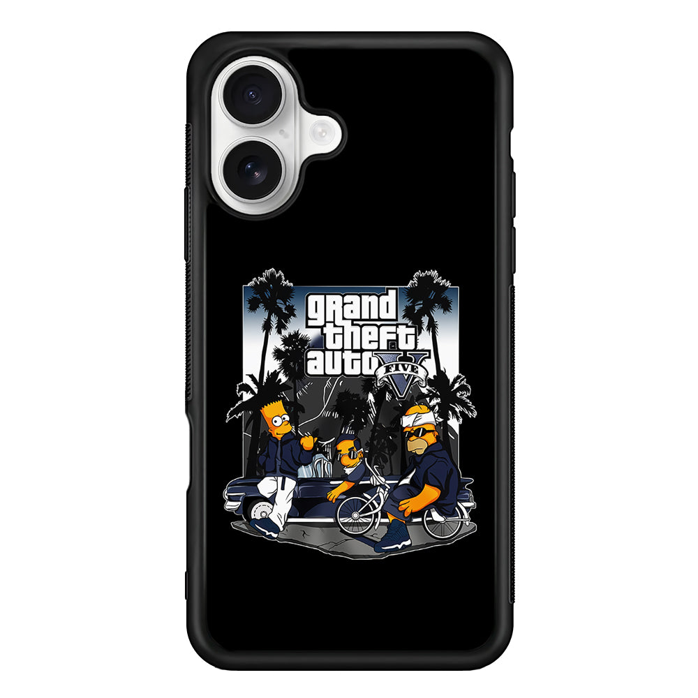 Grand Theft Auto Simpson iPhone 16 Plus Case | Durable Protective Rubber Cover