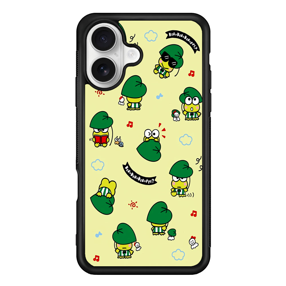 Keroppi Frog Activity Cartoon iPhone 16 Plus Case | Durable Protective Rubber Cover