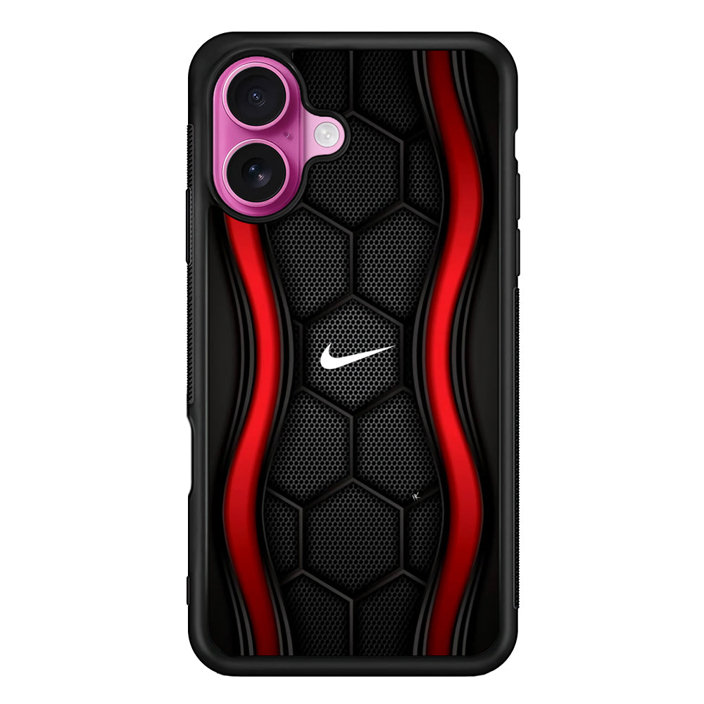 Nike Futuristic Hexagon Dome iPhone 17 Case - Slim Rubber Case for iPhone 17