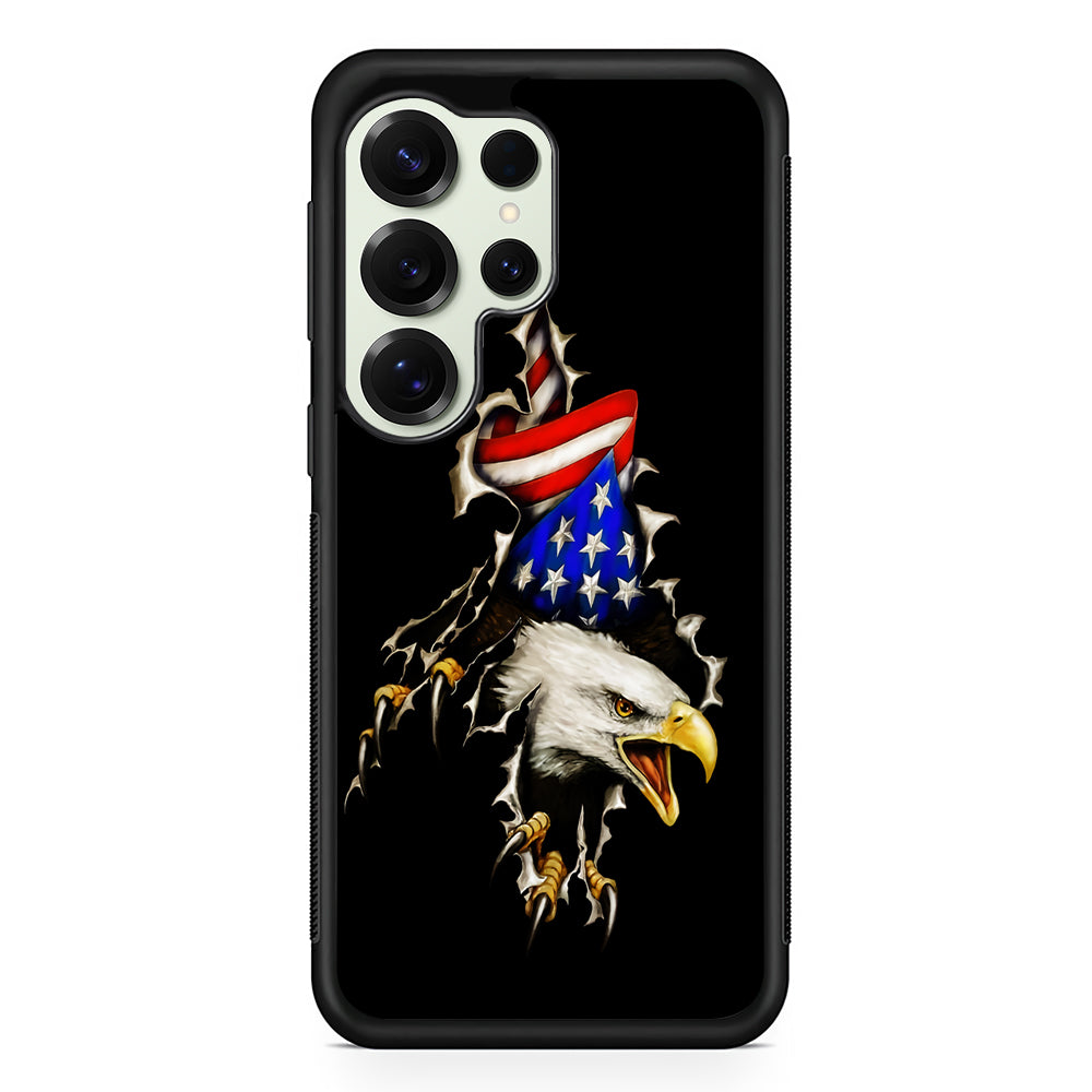 Eagle American Flag Patriotic Samsung Galaxy S25 Ultra Case | Durable Rubber Case for Samsung Galaxy S25 Ultra