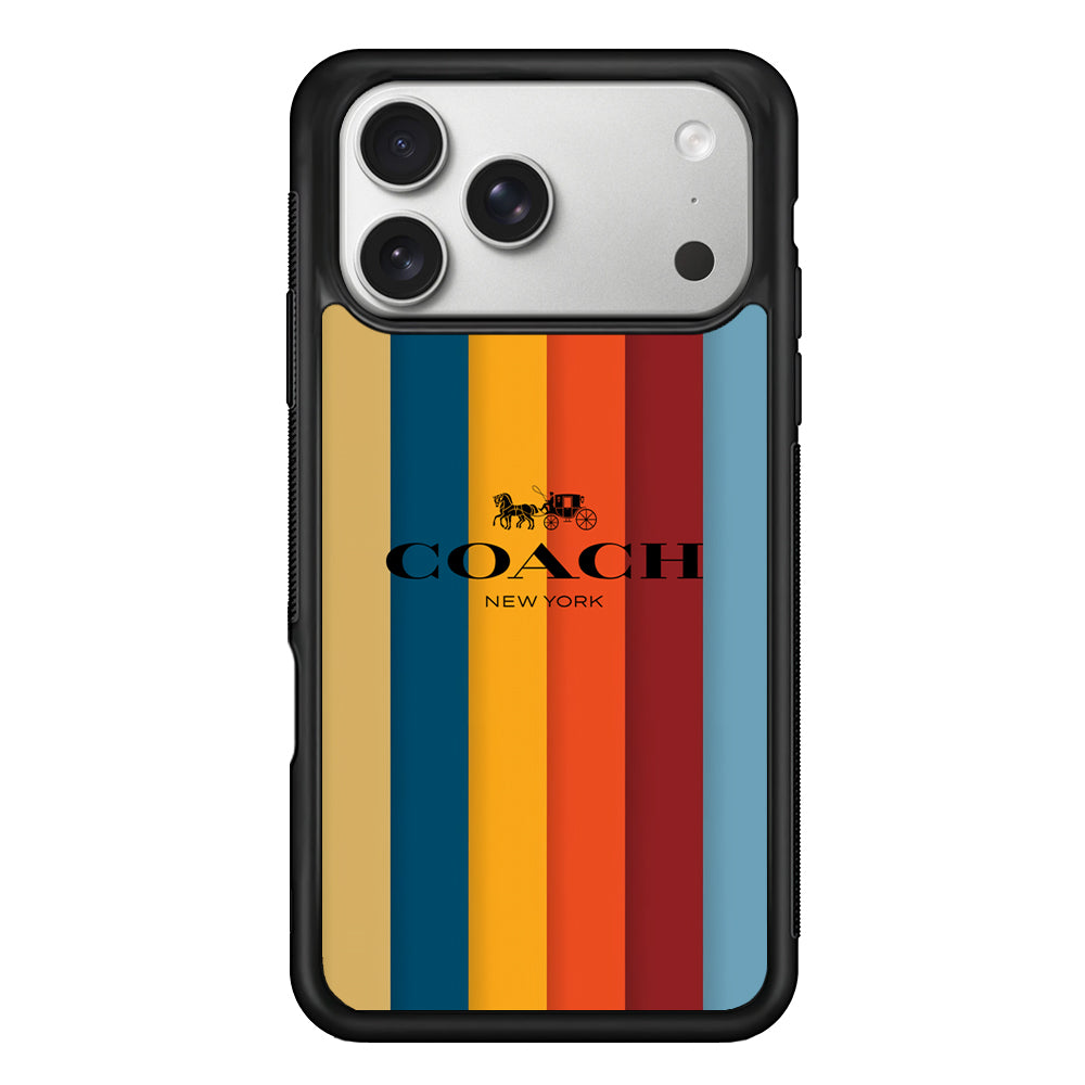 Coach Vertical Colorfull iPhone 17 Pro Case | Slim Rubber Case for iPhone 17 Pro