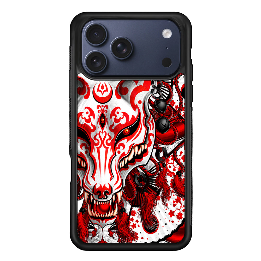 Kitsune Fox Mask Bloody White iPhone 17 Pro Max Case | Slim Protective Cover for iPhone 17 Pro Max