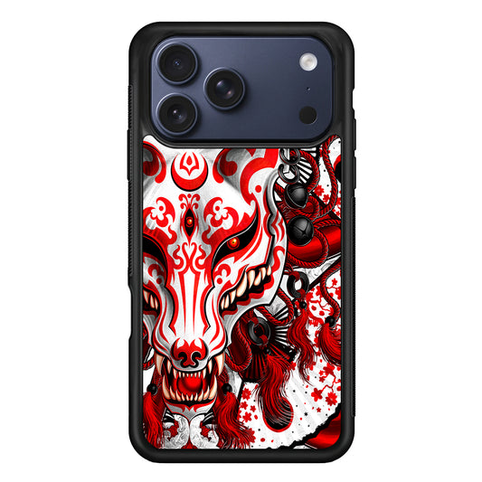 Kitsune Fox Mask Bloody White iPhone 17 Pro Max Case | Slim Protective Cover for iPhone 17 Pro Max