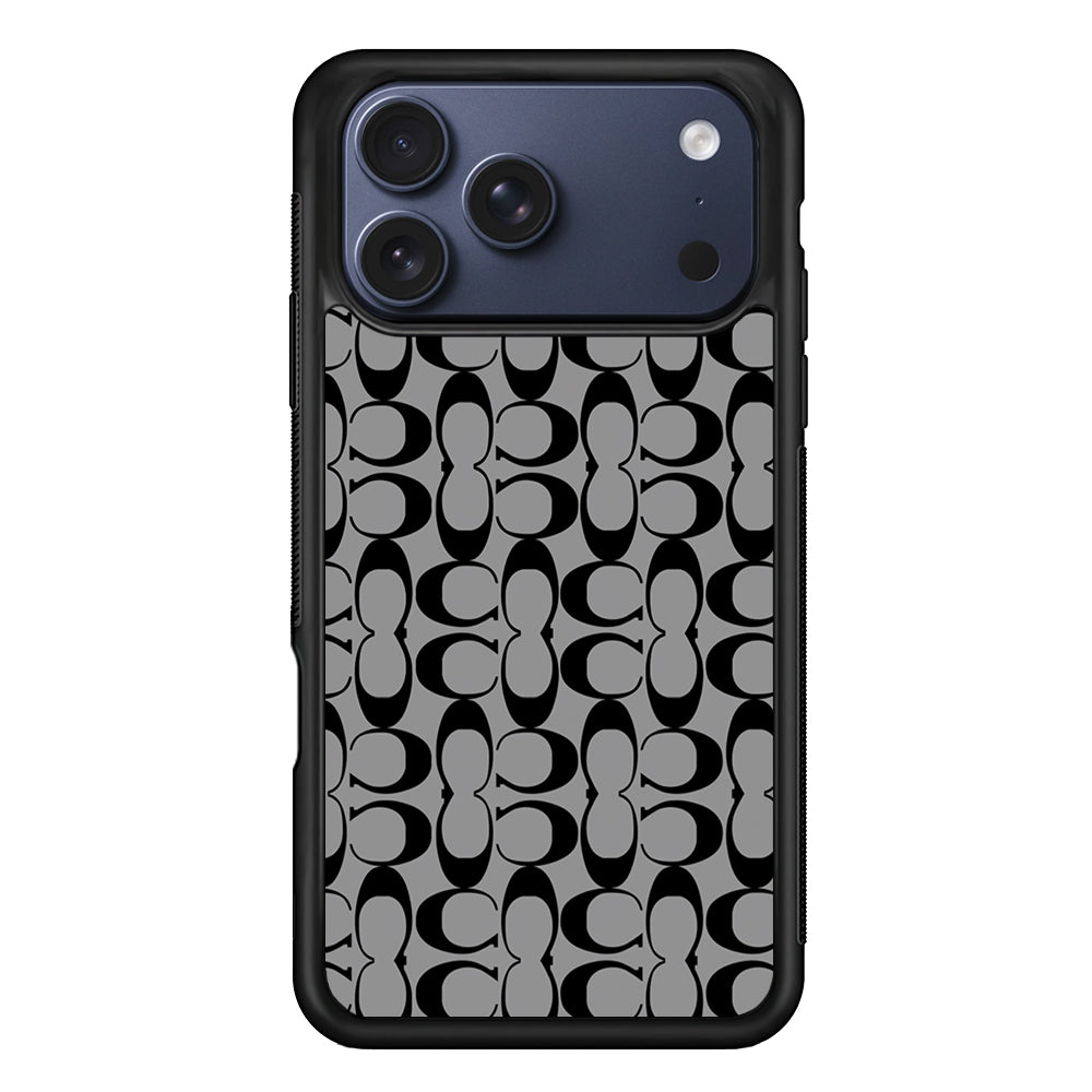 Coach Black Grey iPhone 17 Pro Max Case | Slim Rubber Case for iPhone 17 Pro Max