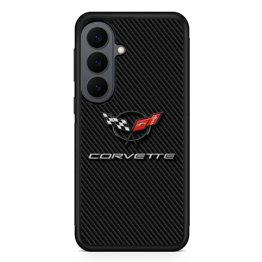 Chevrolet Corvette Logo Carbon Samsung Galaxy S26 Plus Case | Slim Rubber Case for Samsung Galaxy S26 Plus