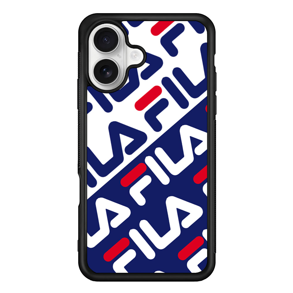 Fila Patern in Slope iPhone 16 Plus Case | Slim Rubber Case for iPhone 16 Plus