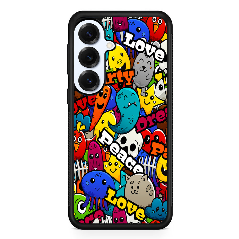 Graffiti Cartoon Abstract Doodle Samsung Galaxy S25 Plus Case | Slim Rubber Cover for Samsung Galaxy S25 Plus