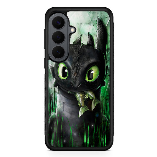 Toothless Eats Fish Samsung Galaxy S26 Plus Case | Slim Rubber Case for Samsung Galaxy S26 Plus