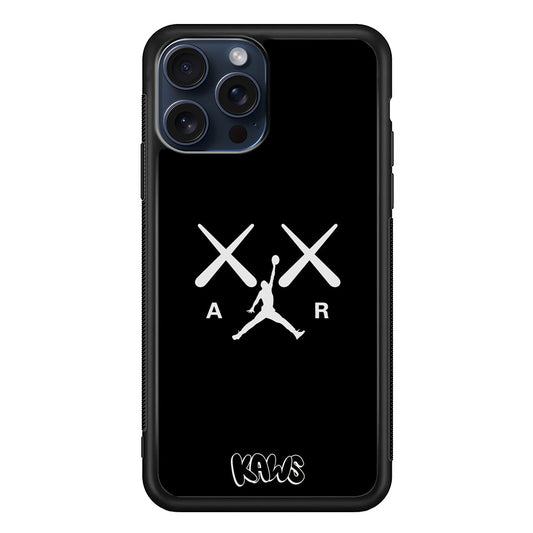 Kaws Air Jordan Midnight Black iPhone 15 Pro Max Case | Slim Rubber Case for iPhone 15 Pro Max