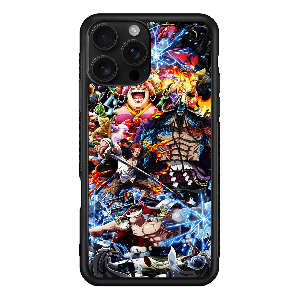 One Piece All Yonkou iPhone 16 Pro Case | Durable Protective Case for iPhone 16 Pro