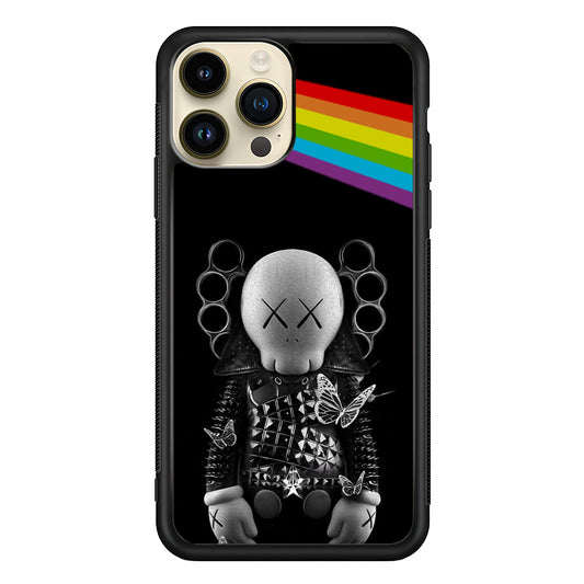 Kaws Metal Style Rainbow iPhone 14 Pro Case | Slim Rubber Case for iPhone 14 Pro