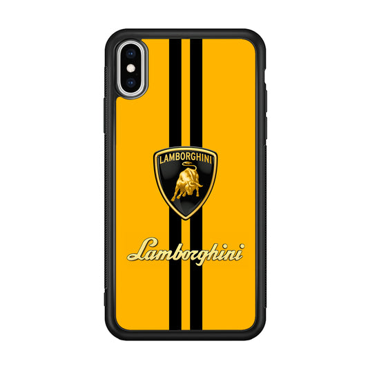 Lamborghini Logo Yellow iPhone Xs Max Case | Slim Rubber Case for iPhone Xs Max