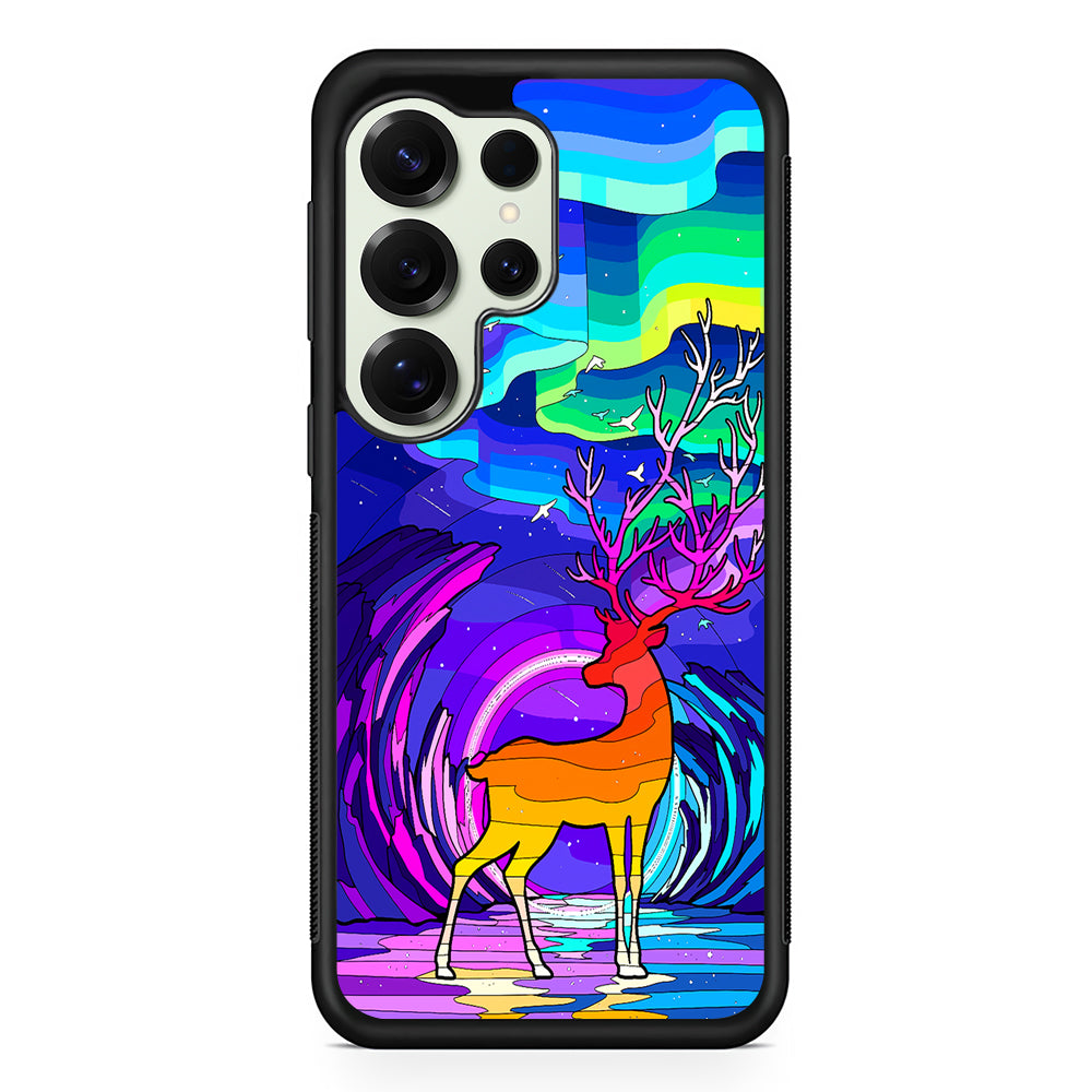 A Deer Colorful Silhouette Samsung Galaxy S25 Ultra Case | Durable Rubber Case for Samsung Galaxy S25 Ultra