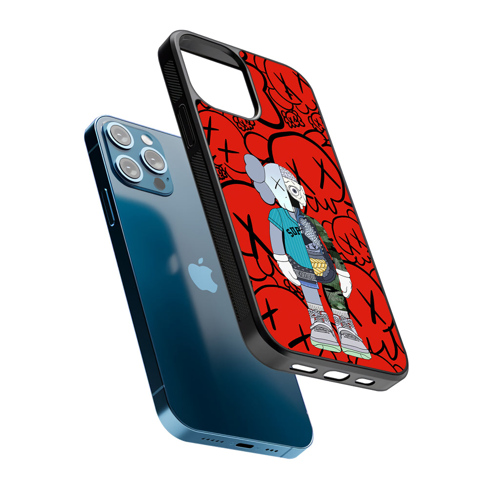 Kaws Graffiti Red 2D Rubber Phone Case | Durable Phone Case