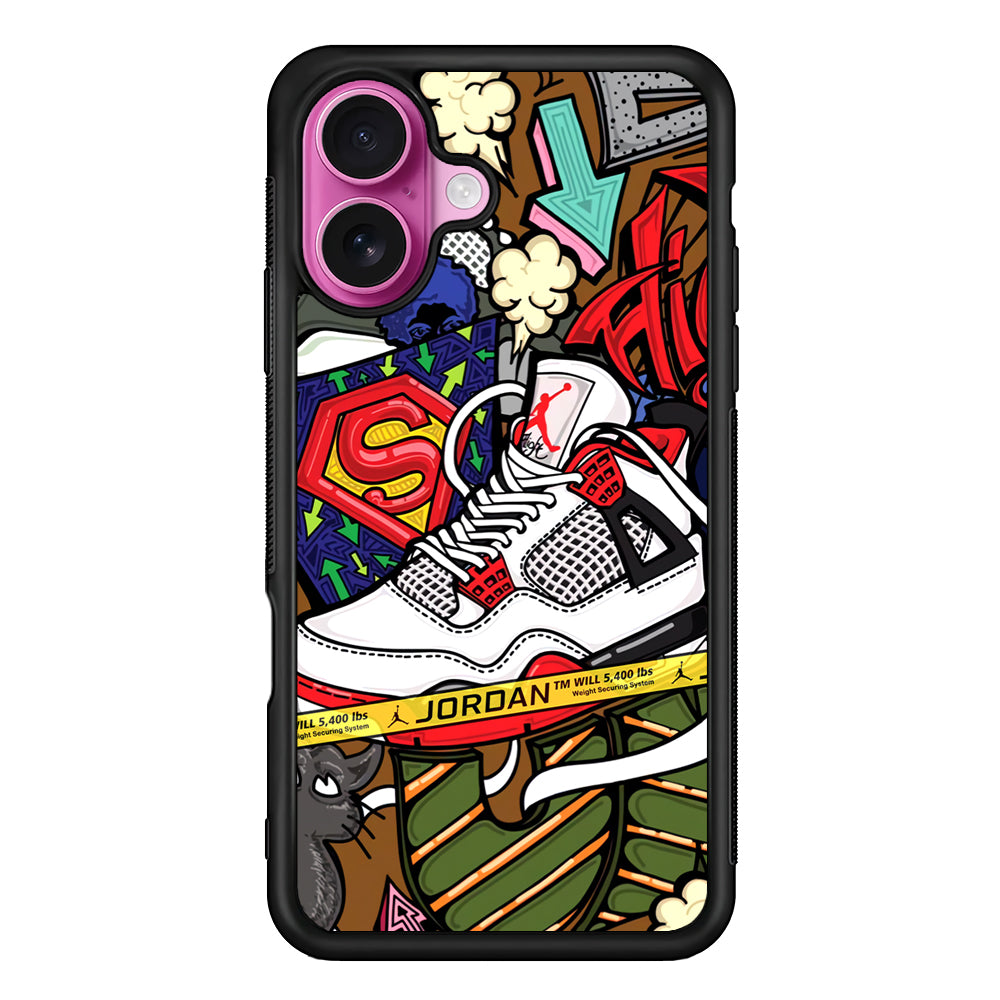 Air Jordan Doodle Board iPhone 17 Case - Slim Rubber Case for iPhone 17
