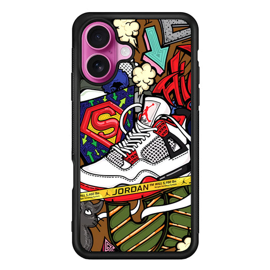 Air Jordan Doodle Board iPhone 17 Case - Slim Rubber Case for iPhone 17