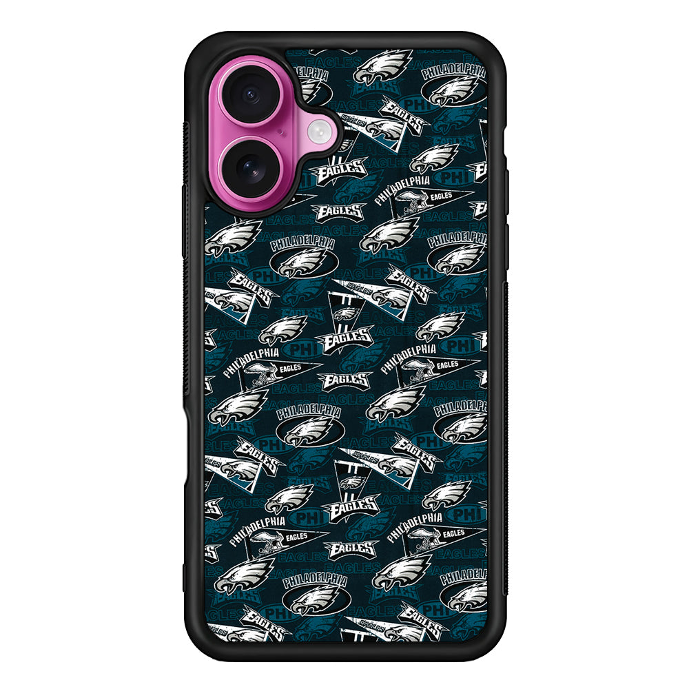 Philadelphia Eagles Patterns iPhone 17 Case | Slim Protective Rubber Phone Cover