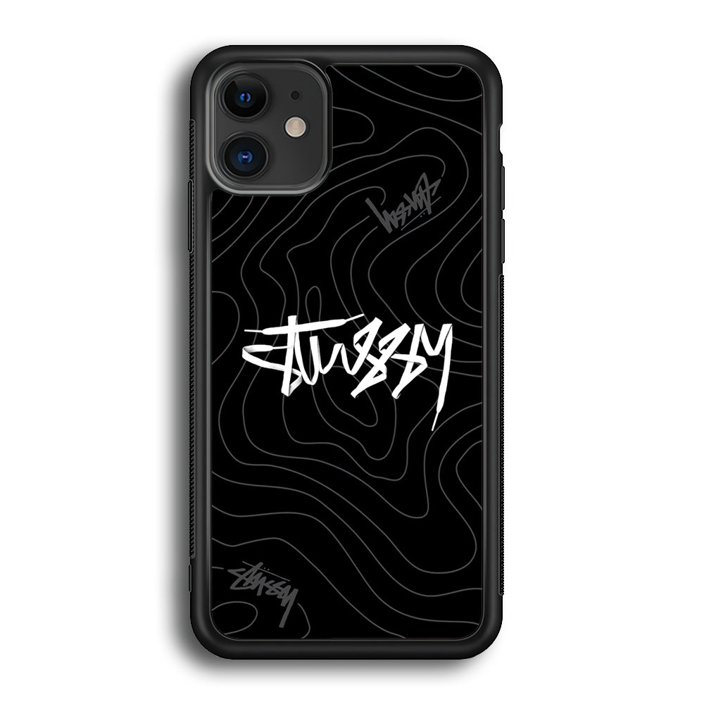 Stussy Black Vibes iPhone 12 Case | Slim Rubber Case for iPhone 12
