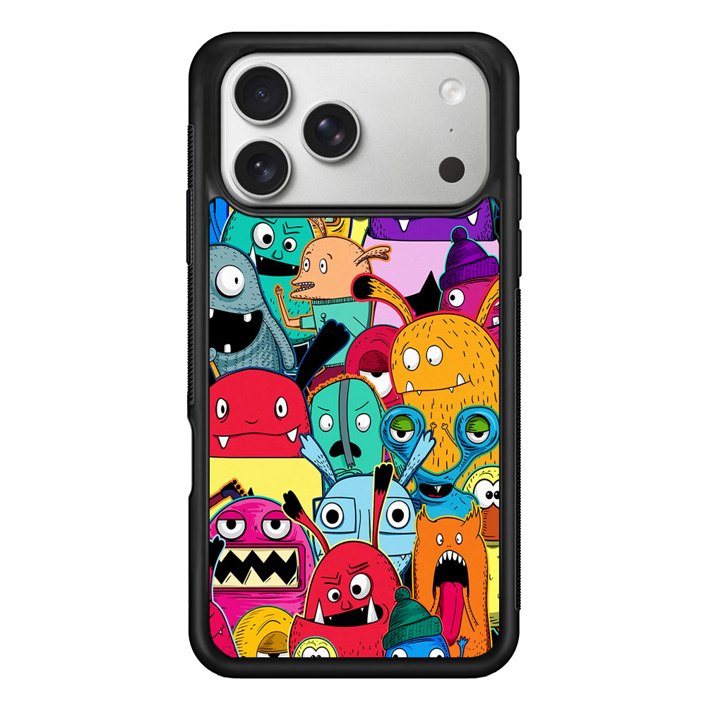Doodle Monsters Graffiti Art iPhone 17 Pro Case | Slim Rubber Case for iPhone 17 Pro