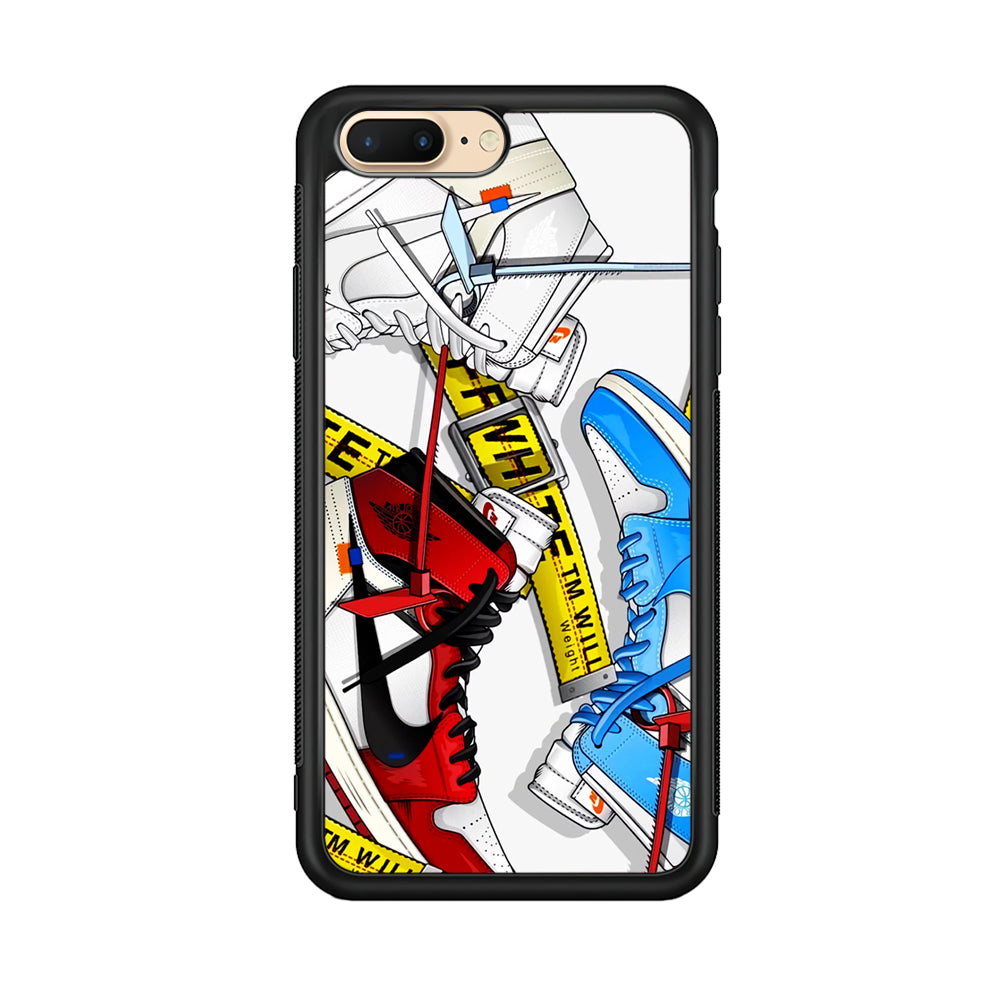 Nike Air x Off White Shoes Colase iPhone 8 Plus Case | Slim Rubber Case for iPhone 8 Plus