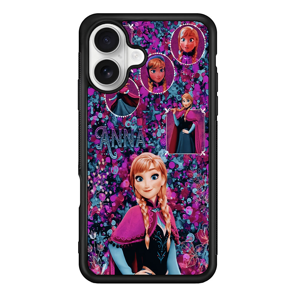 Princess Anna Frozen Art iPhone 16 Plus Case | Durable Protective Rubber Cover