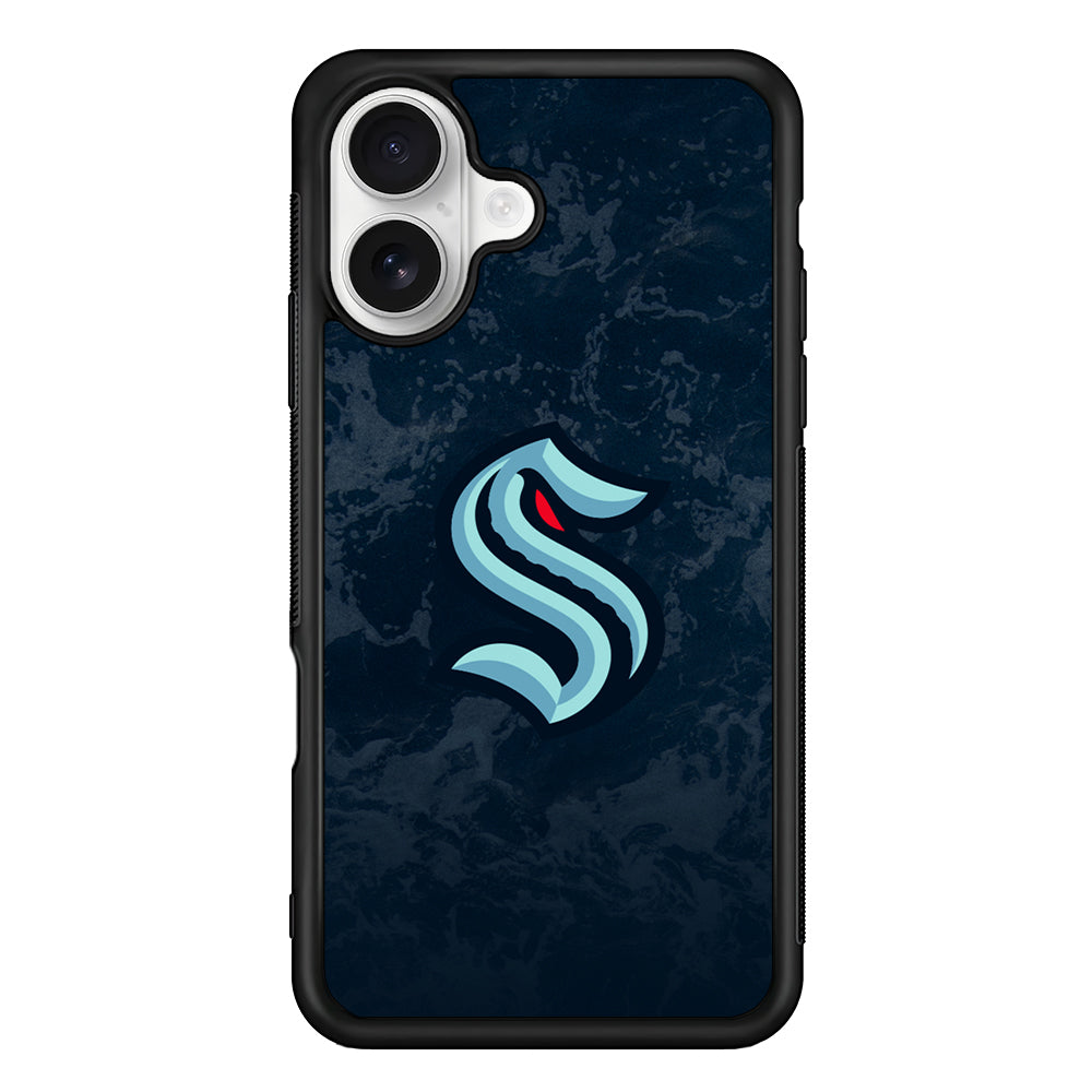 Seattle Kraken Logo iPhone 16 Plus Case | Durable Protective Rubber Cover