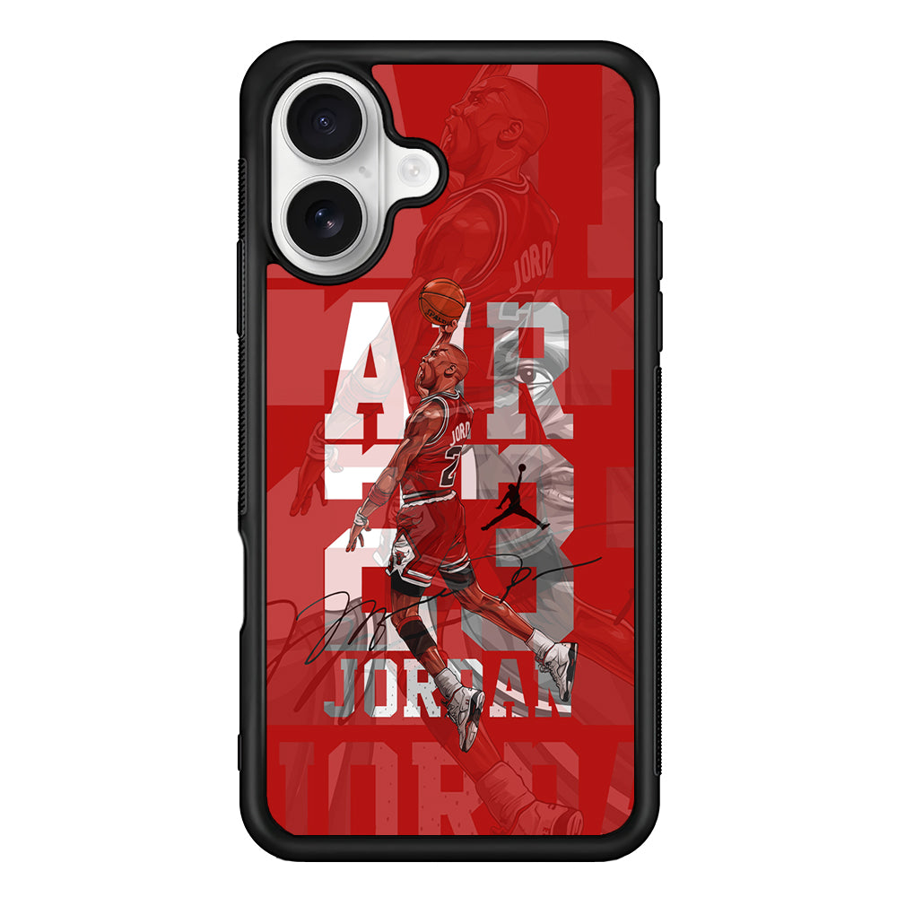 Air Jordan Silver Light iPhone 16 Plus Case – Slim Fit Protective Phone Case