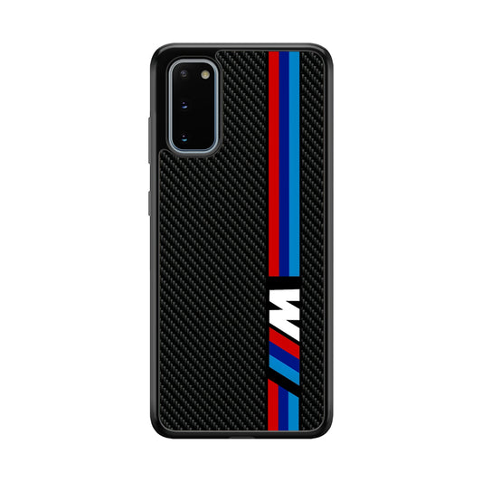 BMW M Carbon Tricolor Stripes Samsung Galaxy S20 Case | Slim Rubber Case for Samsung Galaxy S20