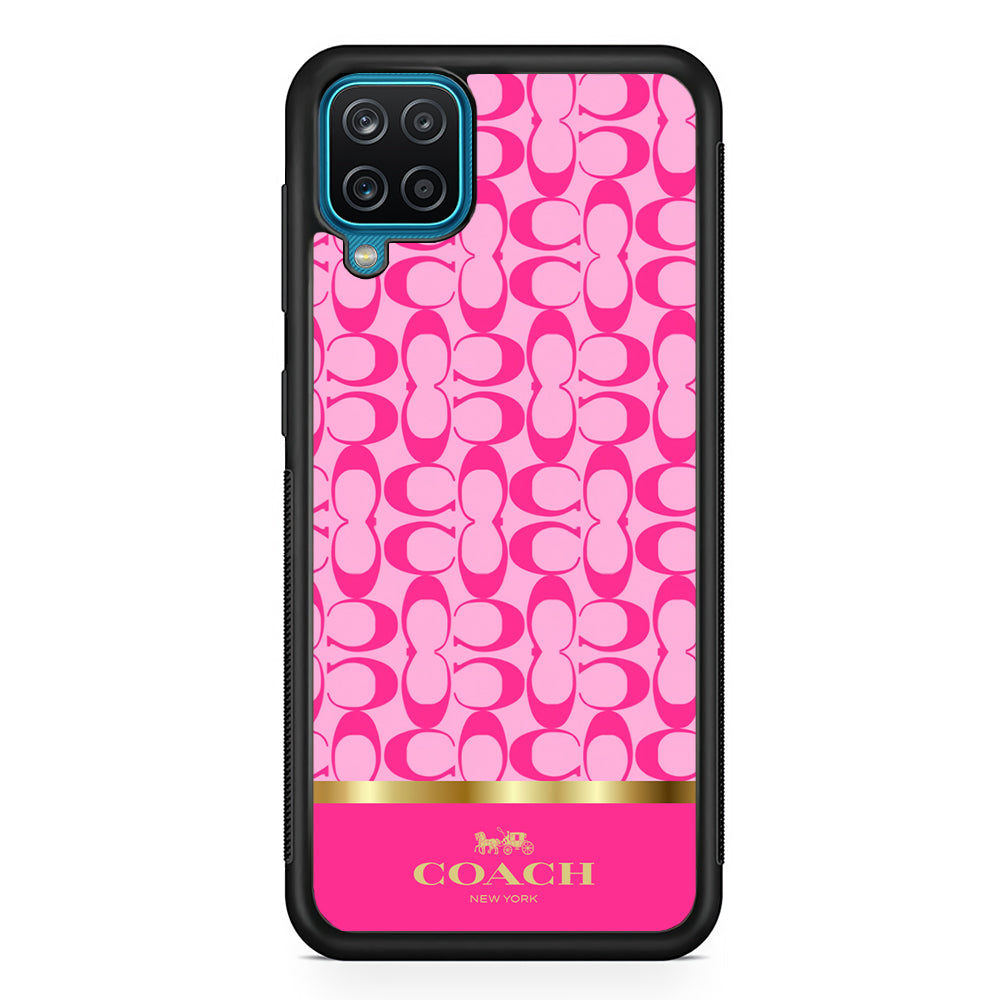 Coach Pink Pattern Samsung Galaxy A12 Case | Slim Rubber Case for Samsung Galaxy A12