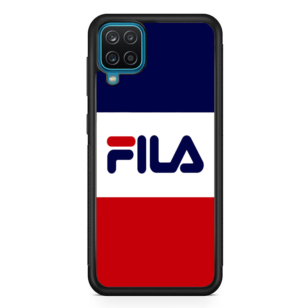 Fila Three Colors Samsung Galaxy A12 Case | Slim Rubber Case for Samsung Galaxy A12