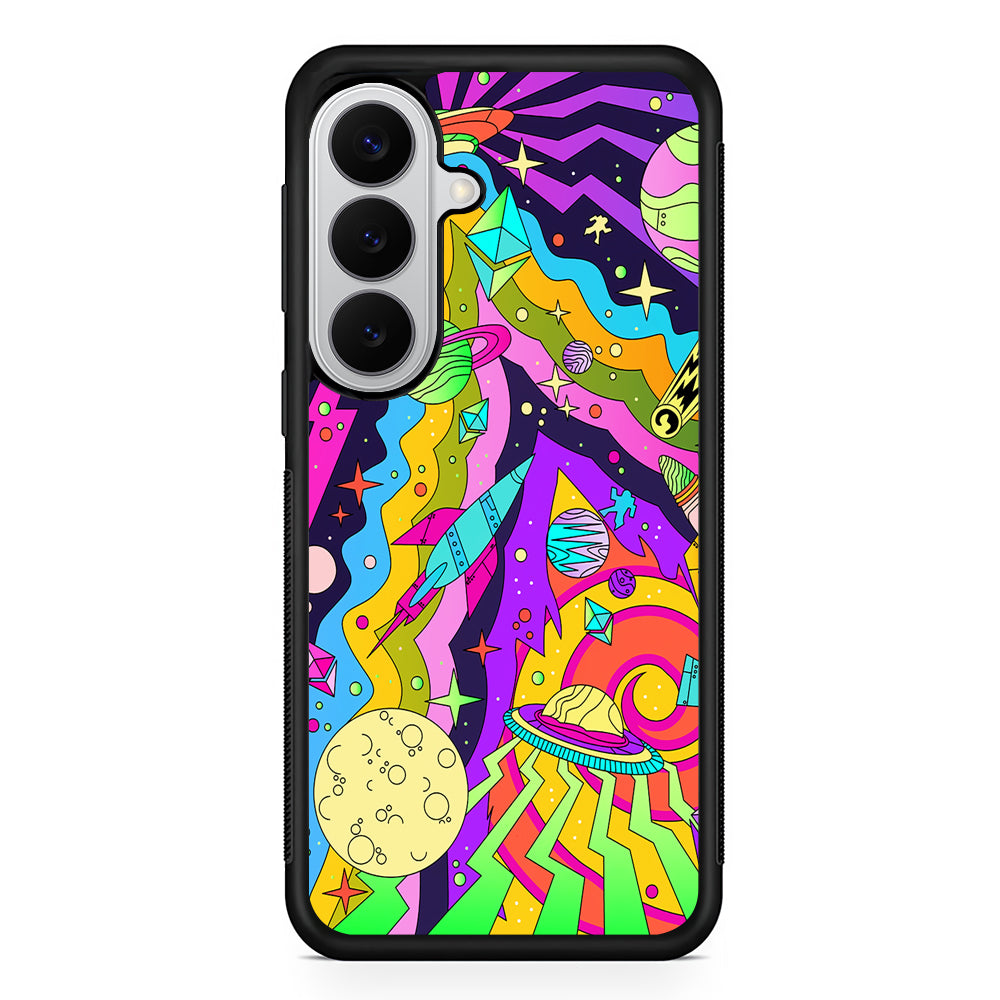 Trippy Spaceland Planets Samsung Galaxy S26 Case | Protective Rubber Cover