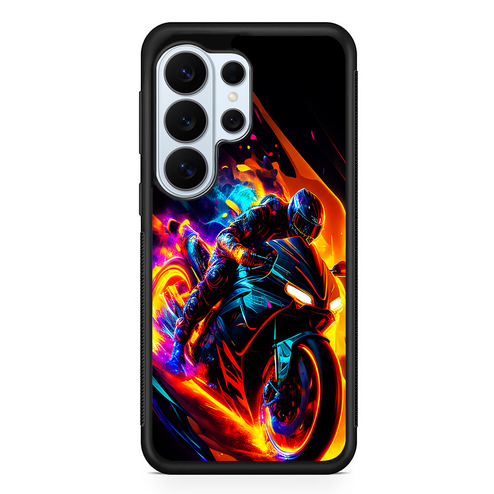 The Neon Cyber Ride Motorbike Samsung Galaxy S26 Ultra Case | Protective Phone Cover