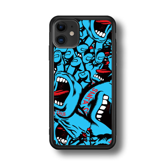 Santa Cruz Skateboard Pattern iPhone 11 Case | Slim Rubber Case for iPhone 11