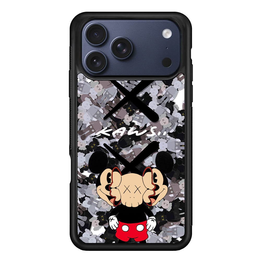 Kaws and Mickey Mask iPhone 17 Pro Max Case | Slim Rubber Case for iPhone 17 Pro Max