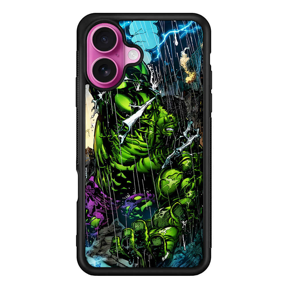 Angry Hulk Destroys The City iPhone 17 Case | Slim Protective Rubber Phone Cover