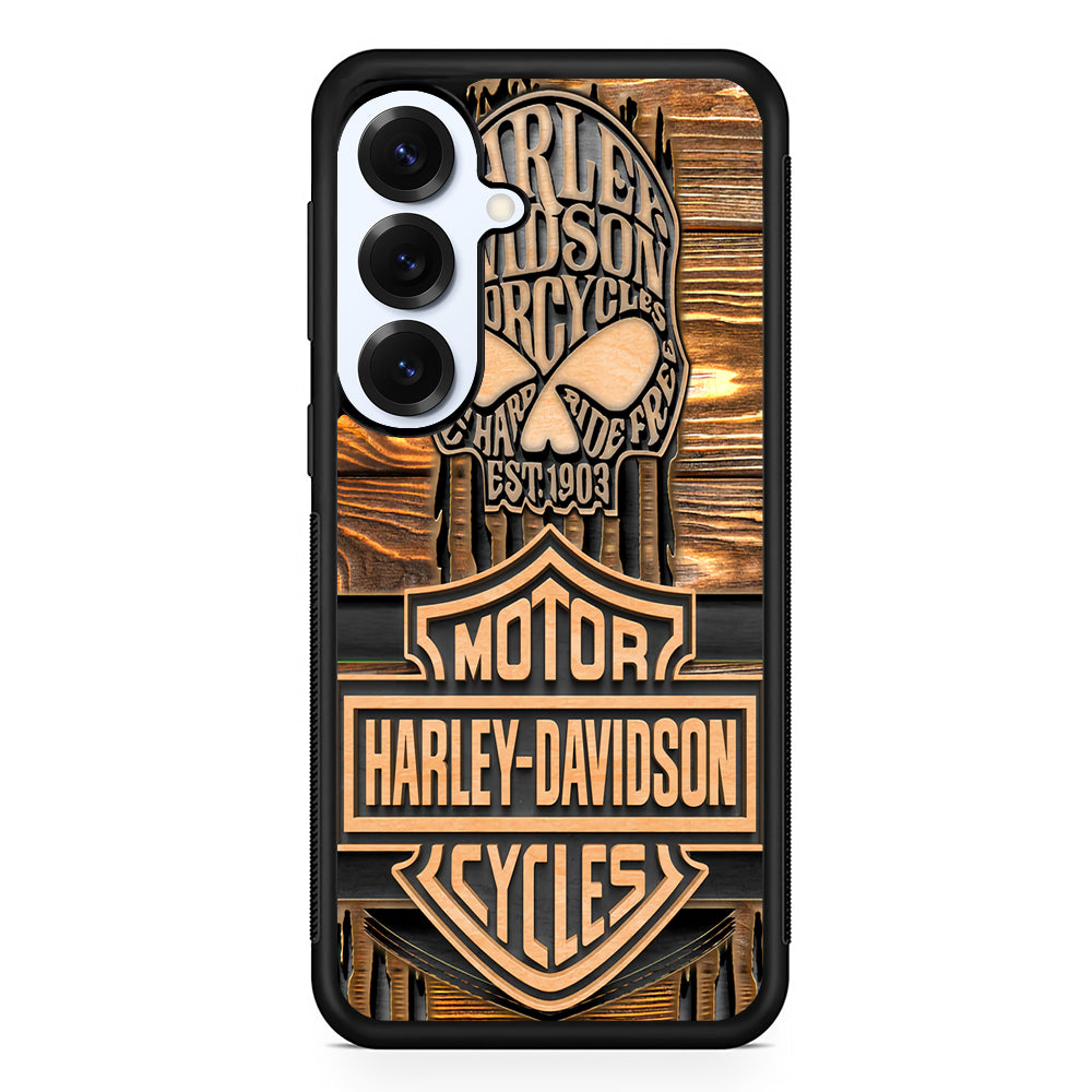 Harley Davidson Wooden Skull Samsung Galaxy S25 Plus Case | Durable Samsung Galaxy S25 Plus Phone Case