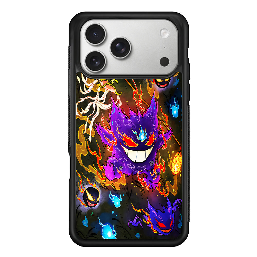 Pokemon Gengar Evolution iPhone 17 Pro Case | Slim Rubber Case for iPhone 17 Pro