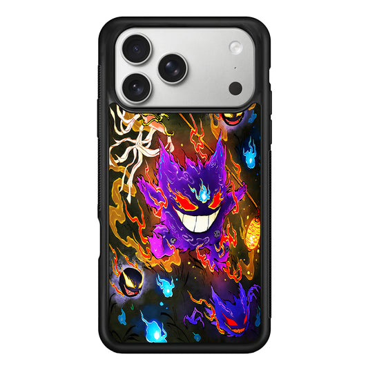 Pokemon Gengar Evolution iPhone 17 Pro Case | Slim Rubber Case for iPhone 17 Pro