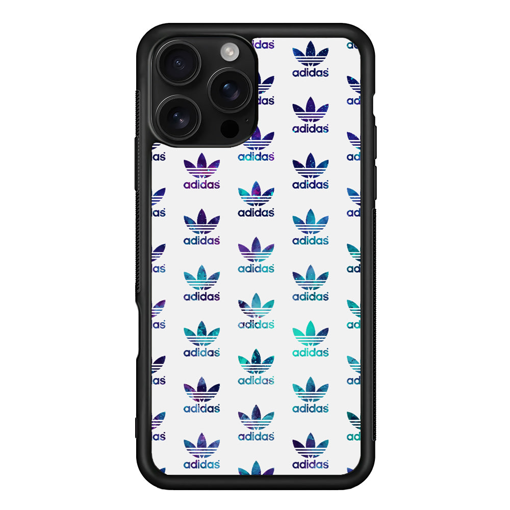 Adidas Logo Space Pattern iPhone 16 Pro Case - Stylish Protective Cover for iPhone 16 Pro