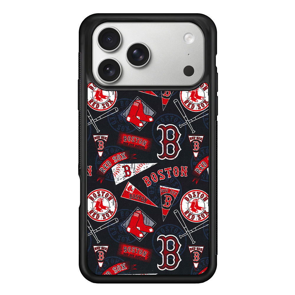 Boston Red Sox Pattern iPhone 17 Pro Case | Slim Rubber Case for iPhone 17 Pro
