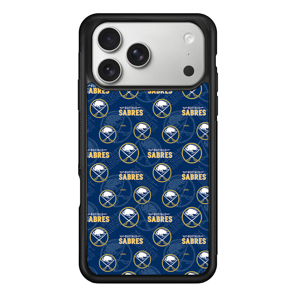 Buffalo Sabres Pattern iPhone 17 Pro Case | Slim Rubber Case for iPhone 17 Pro
